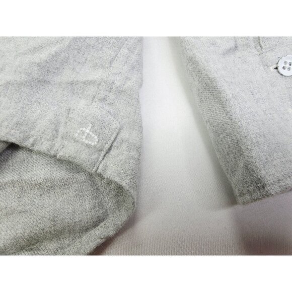 Rag Bone Size XL Men Gray Flannel Button Down Embroidered Logo Long Sleeve Shirt - Picture 6 of 12